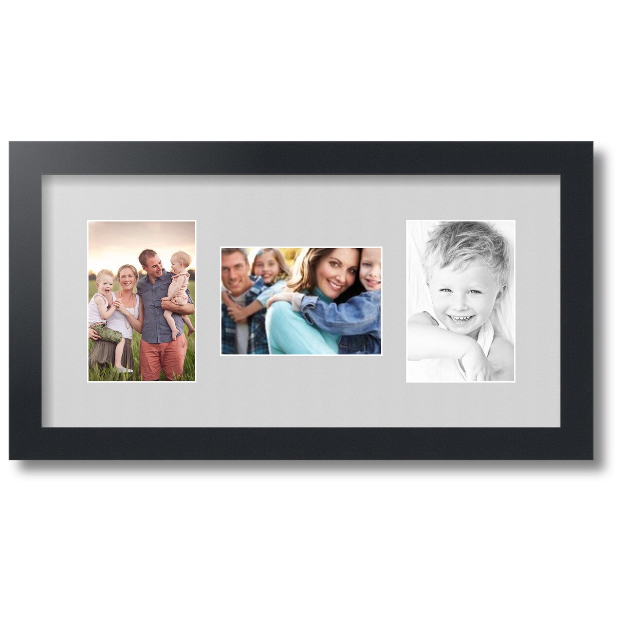 ArtToFrames Collage Photo Picture Frame with 3 - 4x6 inch Openings, Framed in Black with Over 62 Mat Color Options and Regular Glass (CSM-3926-113)